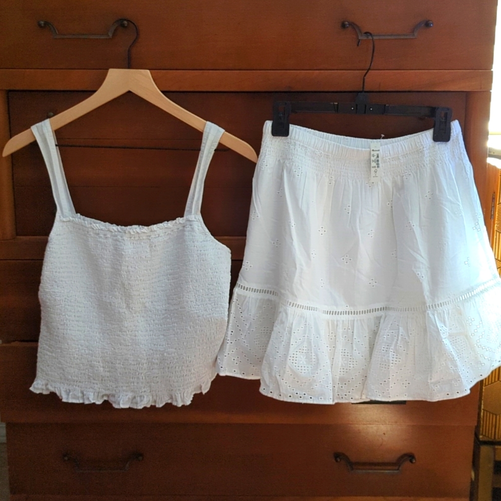 Madewell skirt and tank matching set.